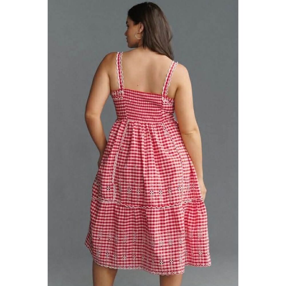 Anthropologie Sleeveless Sweetheart Gingham Midi Dress $248 - Picture 6 of 11
